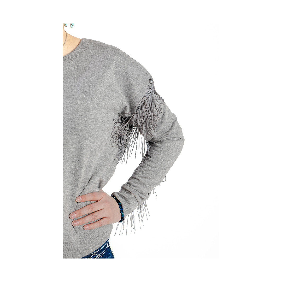 Roper Women's Heather Grey Fleece Long Sleeve Top