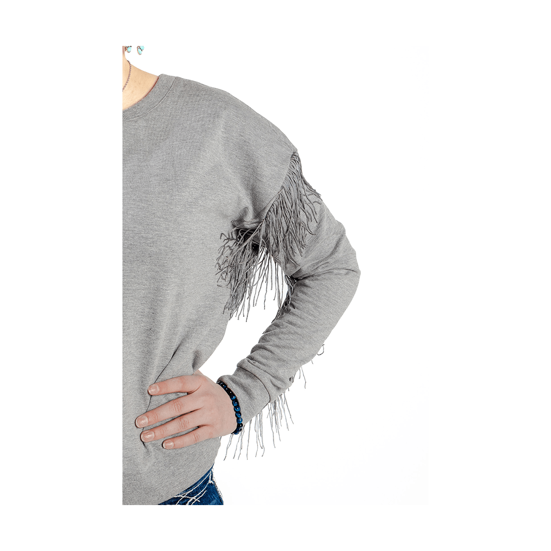 Roper Women's Heather Grey Fleece Long Sleeve Top - Roper