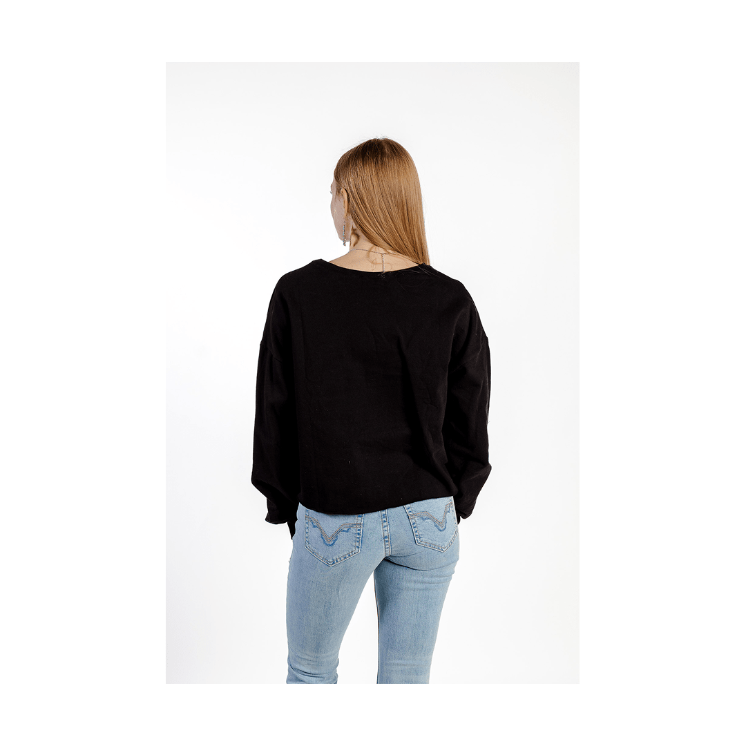 Roper Women's Black Fleece Crop Sweatshirt - Roper