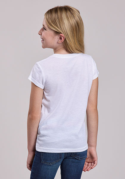 Roper Girl's White Jersey Tee