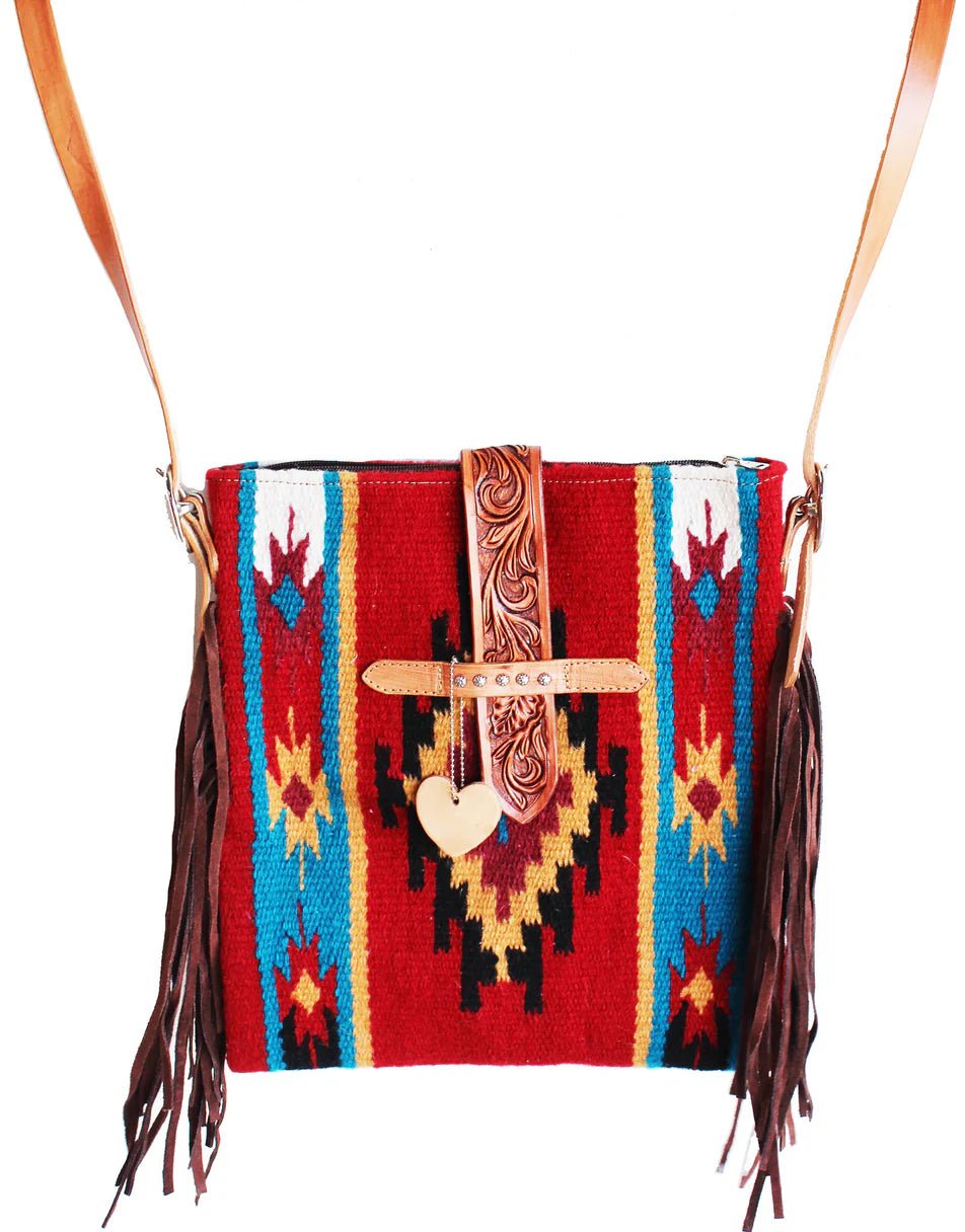 Challenger Western Handwoven Wool Rodeo Cowgirl Handbag Shoulder Purse - Challenger