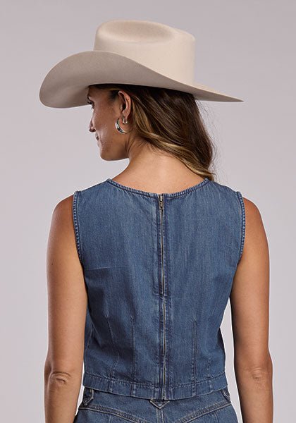 Stetson Women's Denim Structured Sleeveless Blouse - Stetson