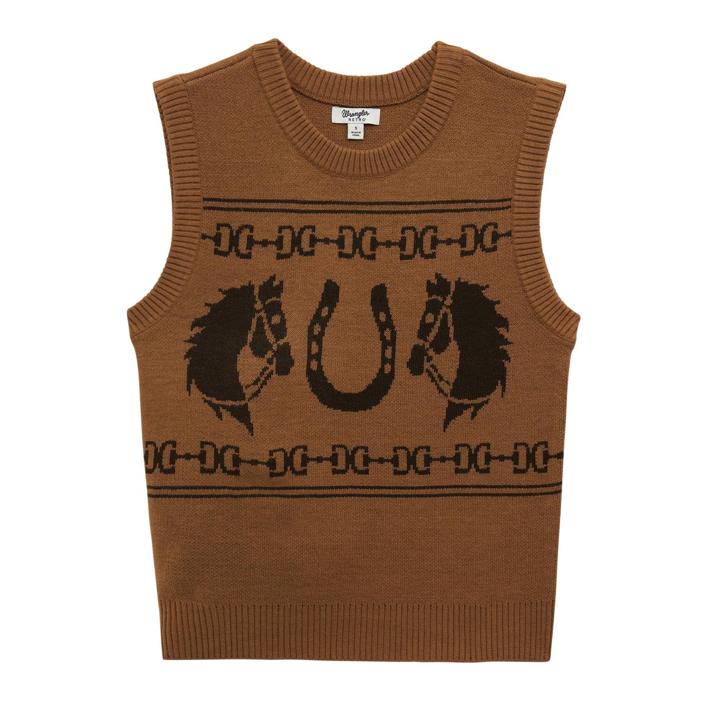 Wrangler Retro Americana Sweater Vest - Brown - Wrangler