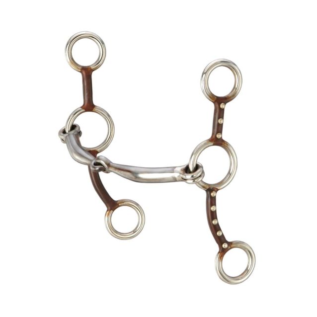 Tough1 Antique Brown Jr. Cowhorse Snaffle - Tough 1