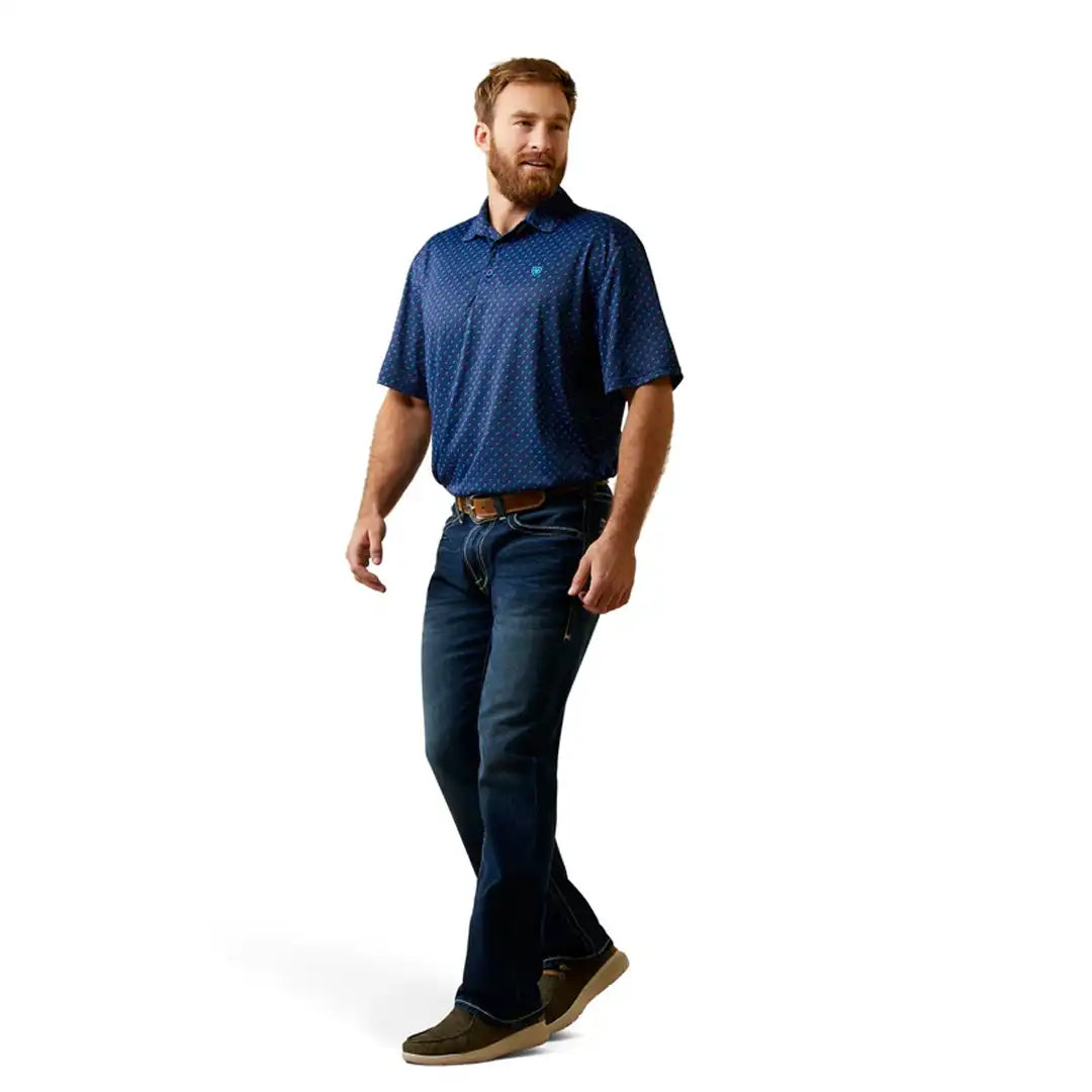 Ariat Men’s All Over Print SS Polo Monaco