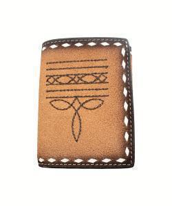 3D Belt Co. Men's Wallet Boot Stitch Buck Lace Brown