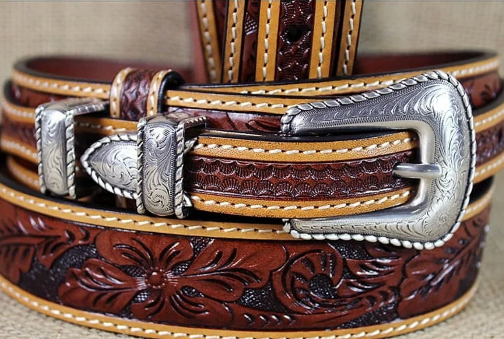 3D Belt Company Tooled Leather Western Belt