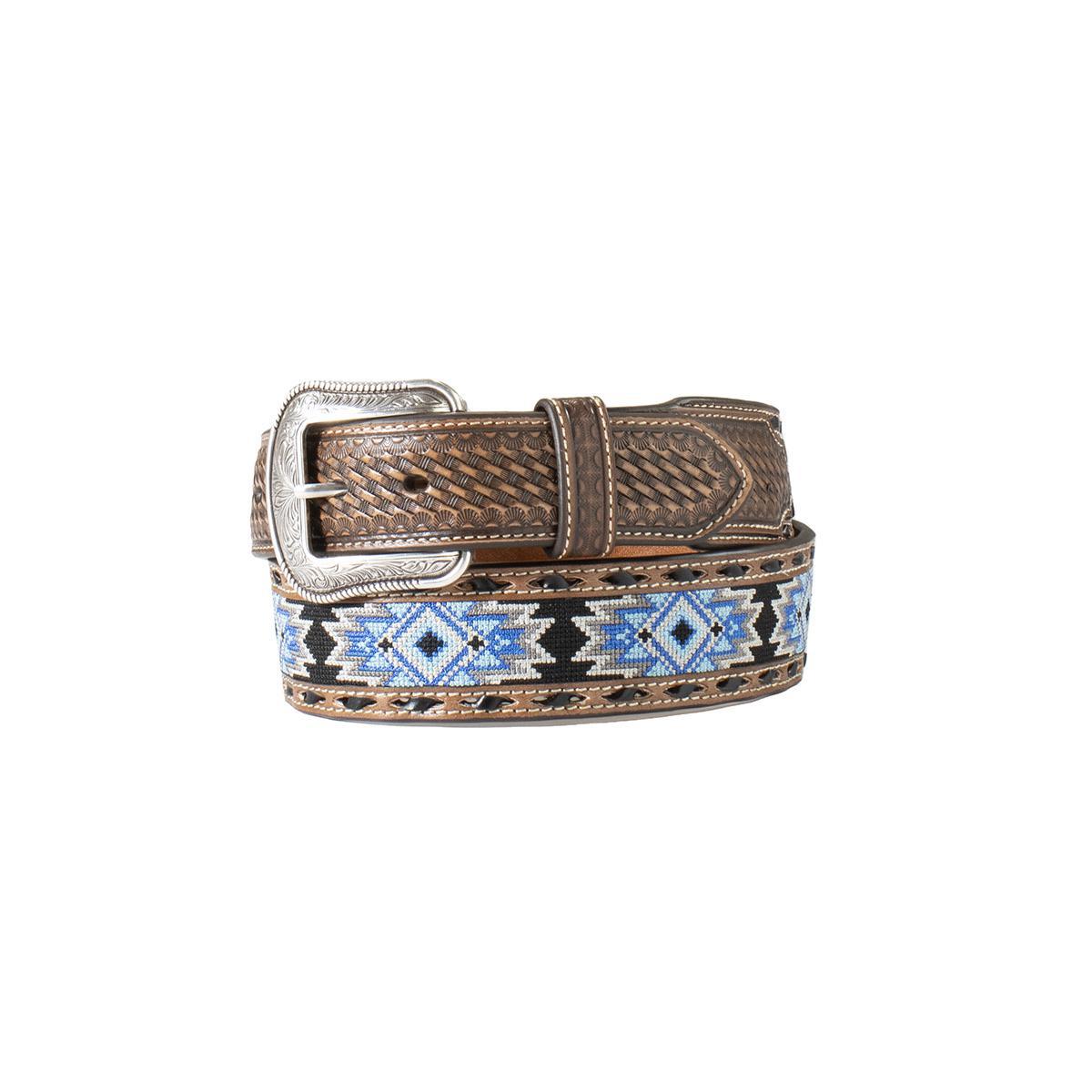 3D Belt Men's Blue Diamond Inlay weis-western-wear
