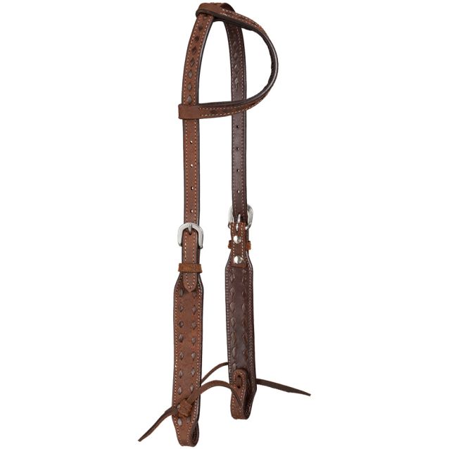 Tough1 Brown Buckstitch Single Ear Headstall - Tough 1