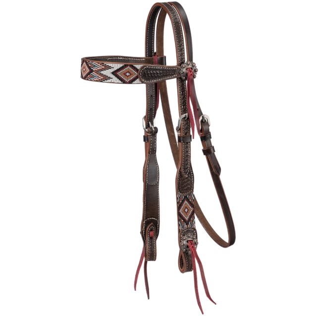 Tough1 Sienna Beaded Browband Headstall - Tough 1