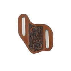 3D Leather Knife Sheath Pancake Floral Embossed Leather - 3D Belt Co.