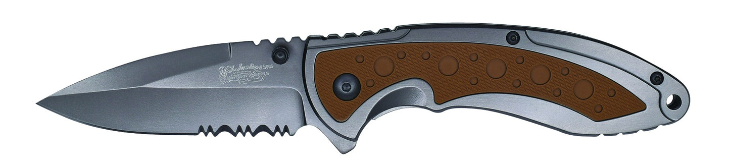 Justin Folding Knife with Olive Rubber Inlay weis-western-wear