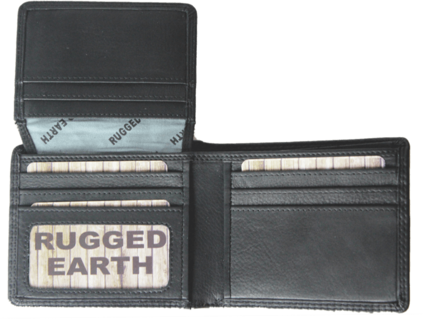 Rugged Earth Bifold Black Leather Wallet - Rugged Earth
