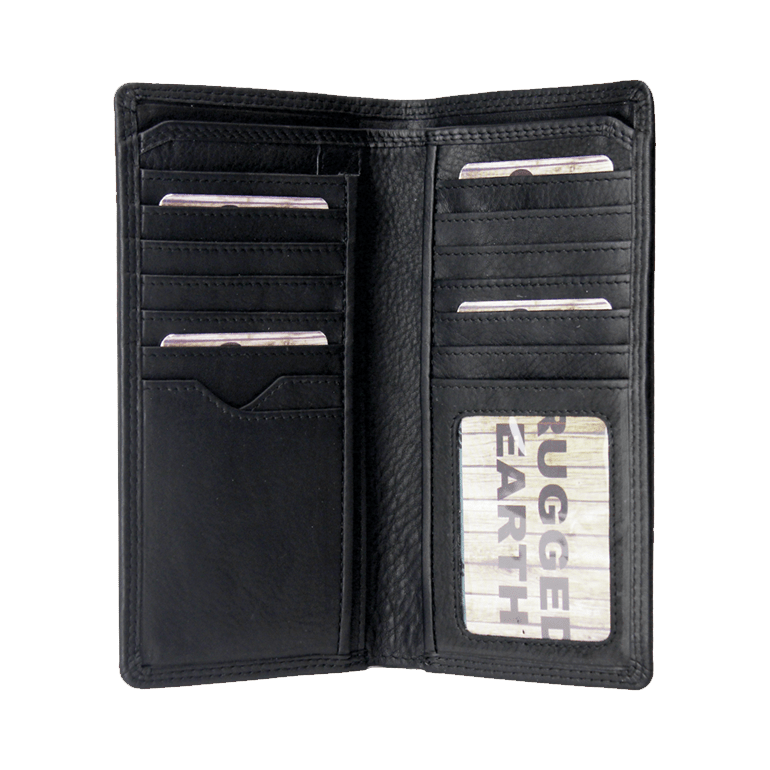 Rugged Earth Black Leather Tall Wallet - Rugged Earth