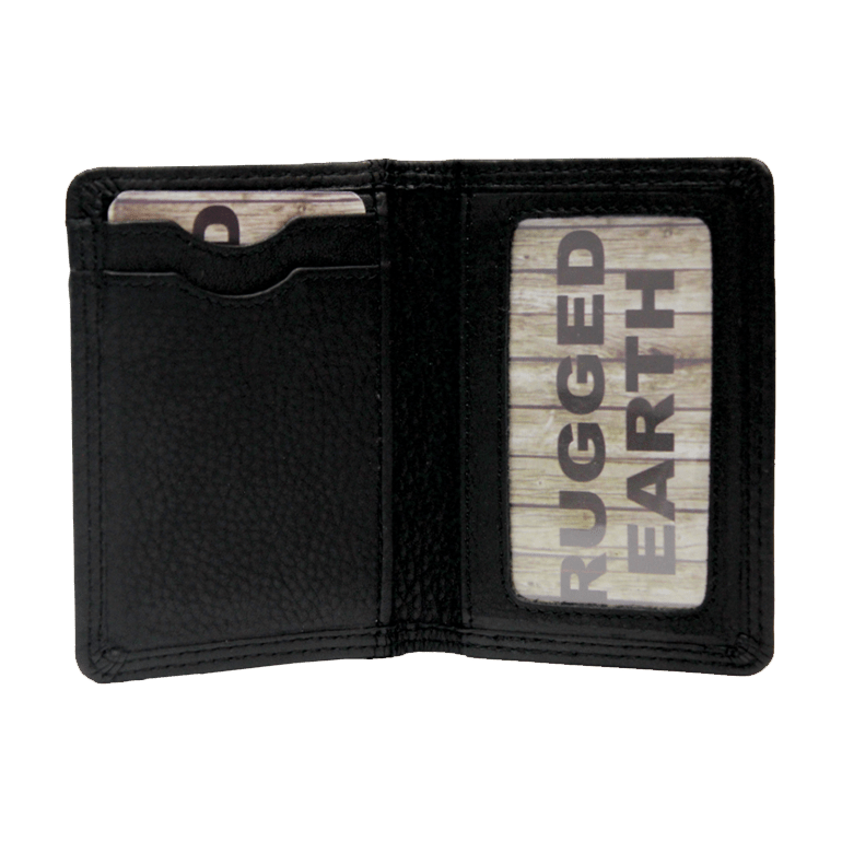 Rugged Earth Small Black Leather Credit Card Wallet - Rugged Earth