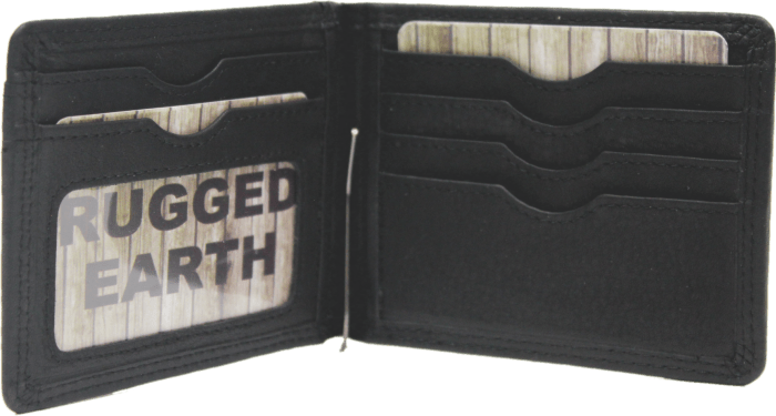 Rugged Earth Black Leather Money Clip Wallet - Rugged Earth