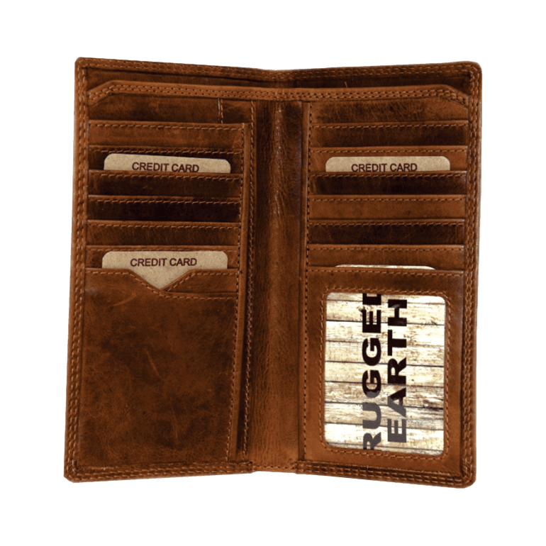 Rugged Earth Tall Brown Leather Wallet - Rugged Earth