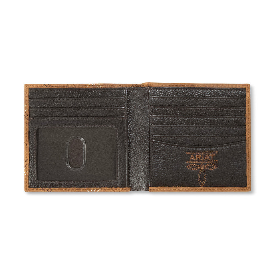 Ariat Large Bifold Cross Stitch Patch Medium Brown