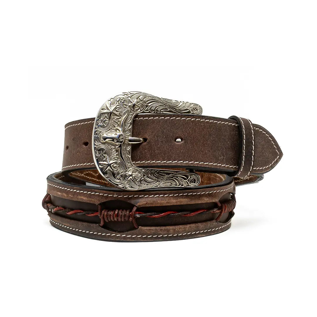 ASF Leathers Men's Barbwired Inlay Belt