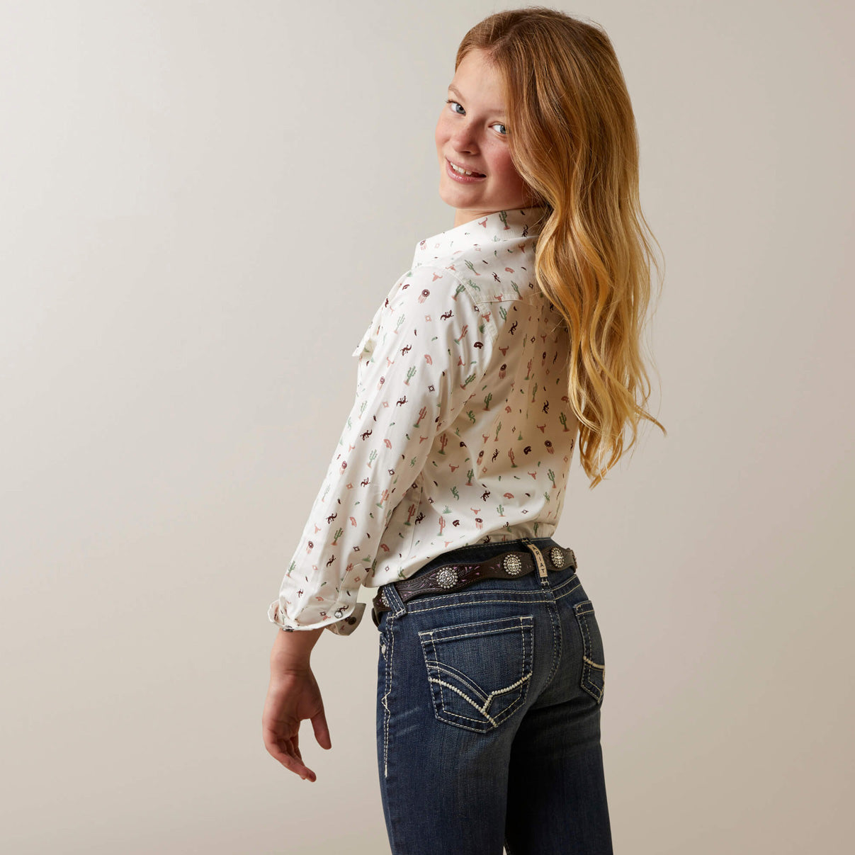 Ariat Girl’s Button Up Santa Fe Long Sleeve Snaps "Match With Mom"