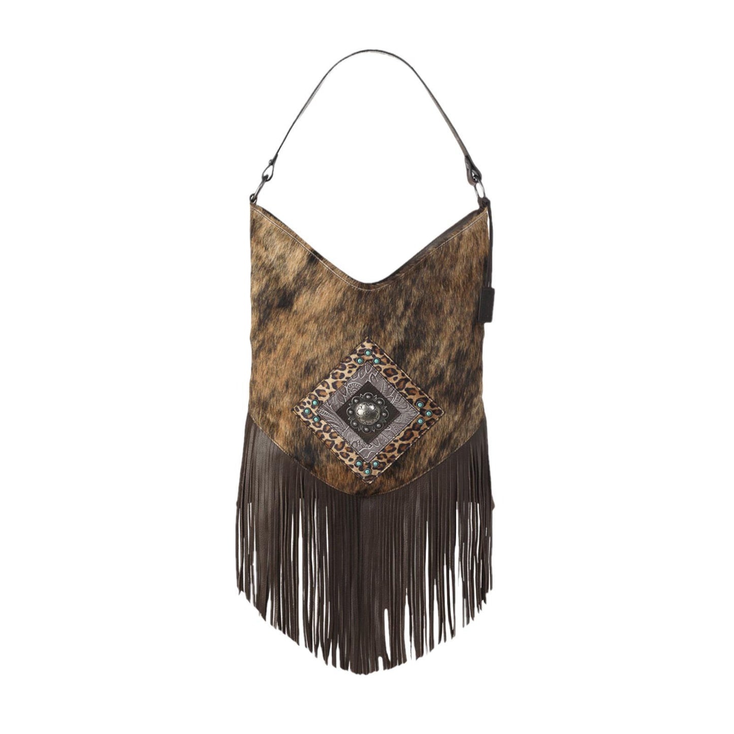 Ariat Ladies Nashville Calf Hair Brown Shoulder Purse