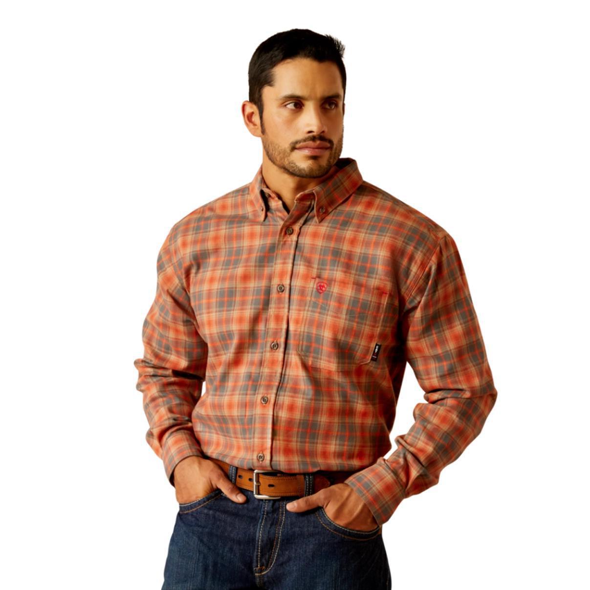 Ariat Men's Flame Resistant Olympic Work Shirt Khaki