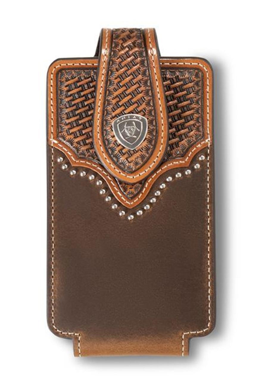 Ariat Phone Holder Case Basket Weaved Leather