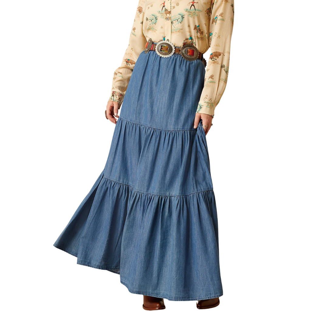 Ariat Women's Chambray Medium Blue Skirt