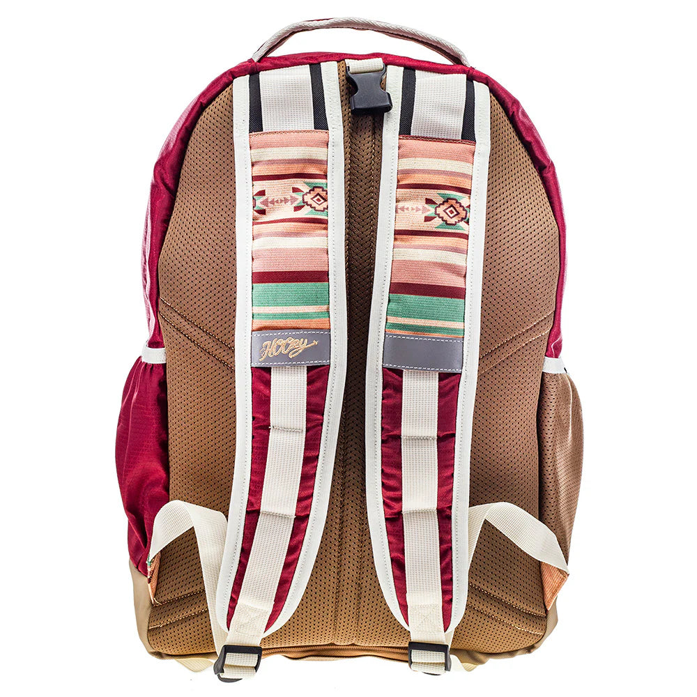 Hooey OX Backpack Burgundy/Tan w/Aztec weis-western-wear