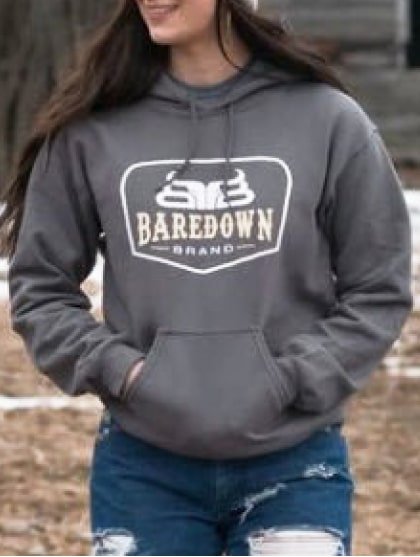 Baredown Brand Unisex Hoodie Cotton/Poly Charcoal weis-western-wear