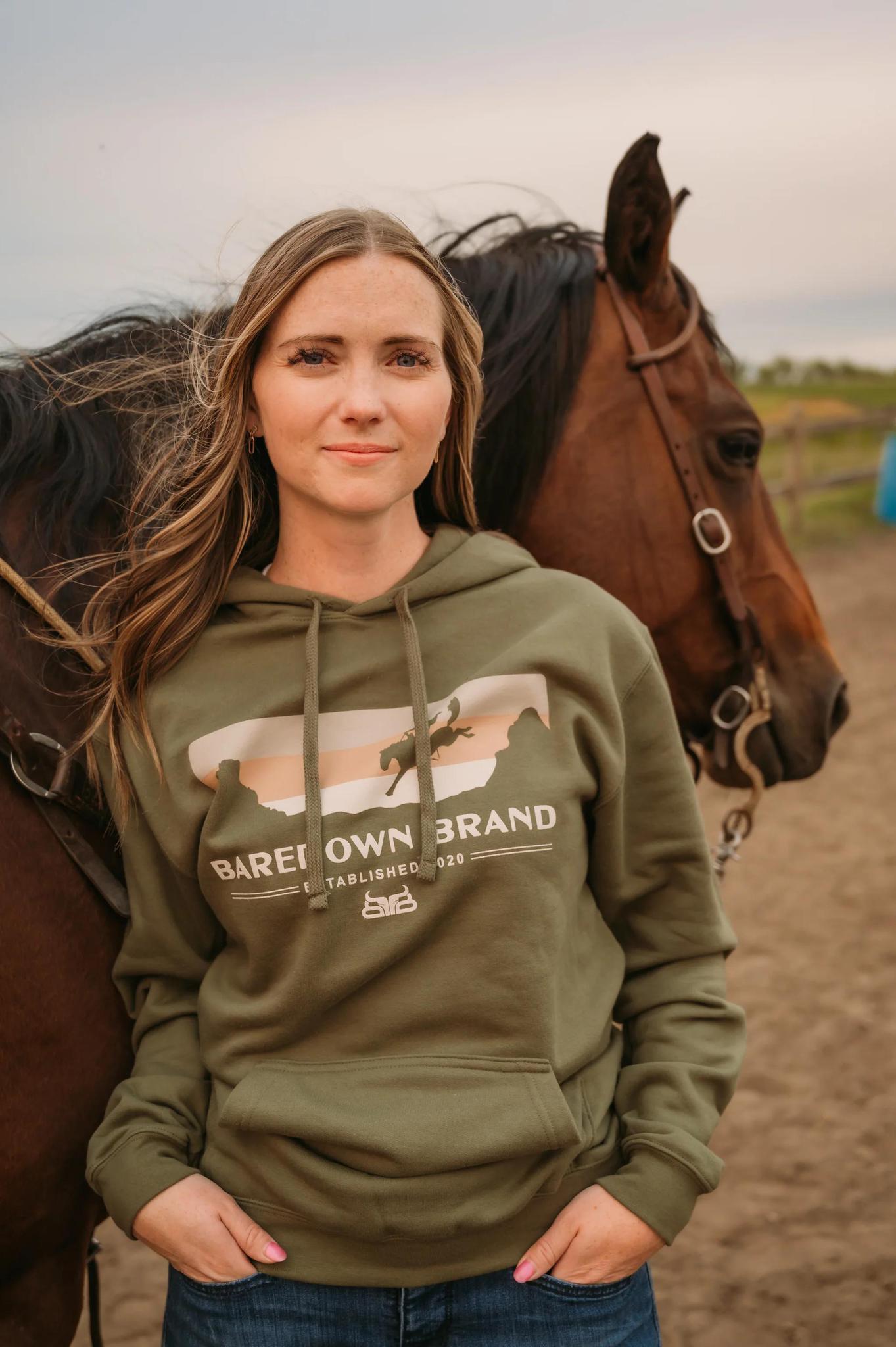 Baredown Brand Unisex Sunset Hoodie In Green