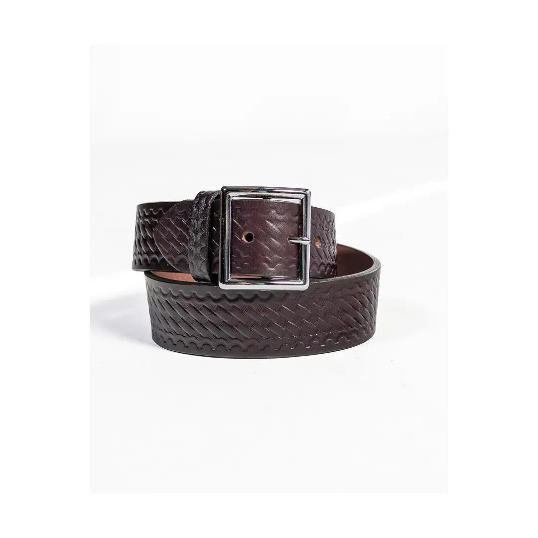 Boston Leather 1.75" Basket Weave Garrison Belt - Boston Leather