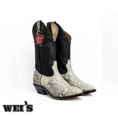 Boulet Men's 12" Exotic Snake Cowboy Boots 5555