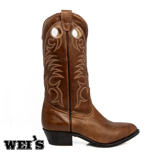 Boulet Men's Cowboy Boots 14" Cowhide R Toe Cowboy Heel S4073 - CLEARANCE