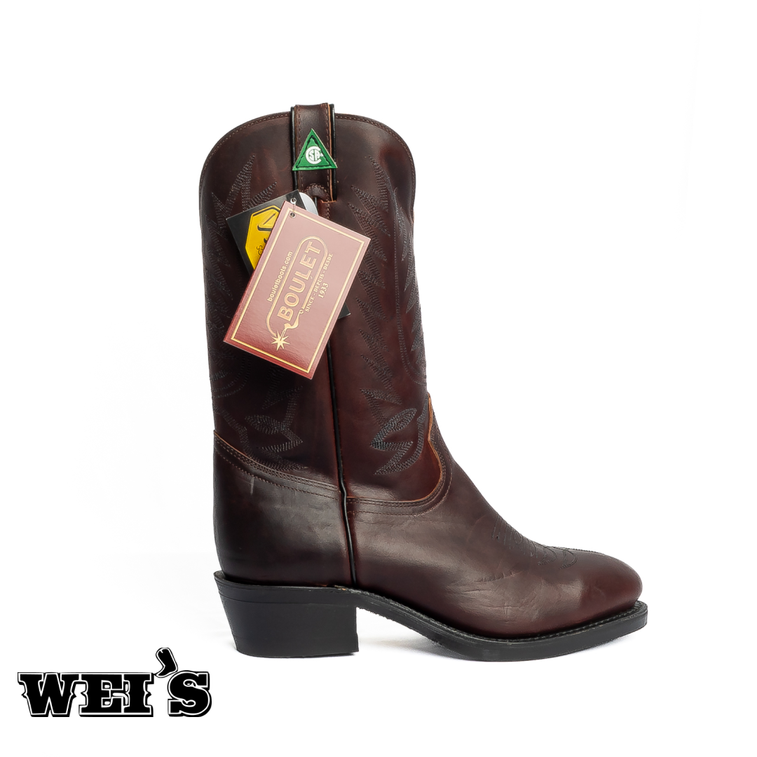 Boulet Men's Cowboy Work Boots 14" CSA Steel Toe Cowboy Heel Vibram Sole