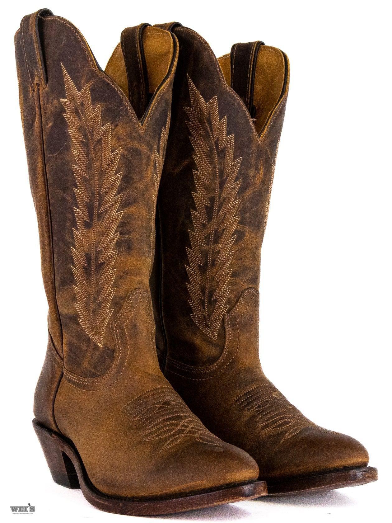 Boulet Women’s Cowgirl Boots 12" Oiled Cowhide Cowboy Riding Heel R Toe