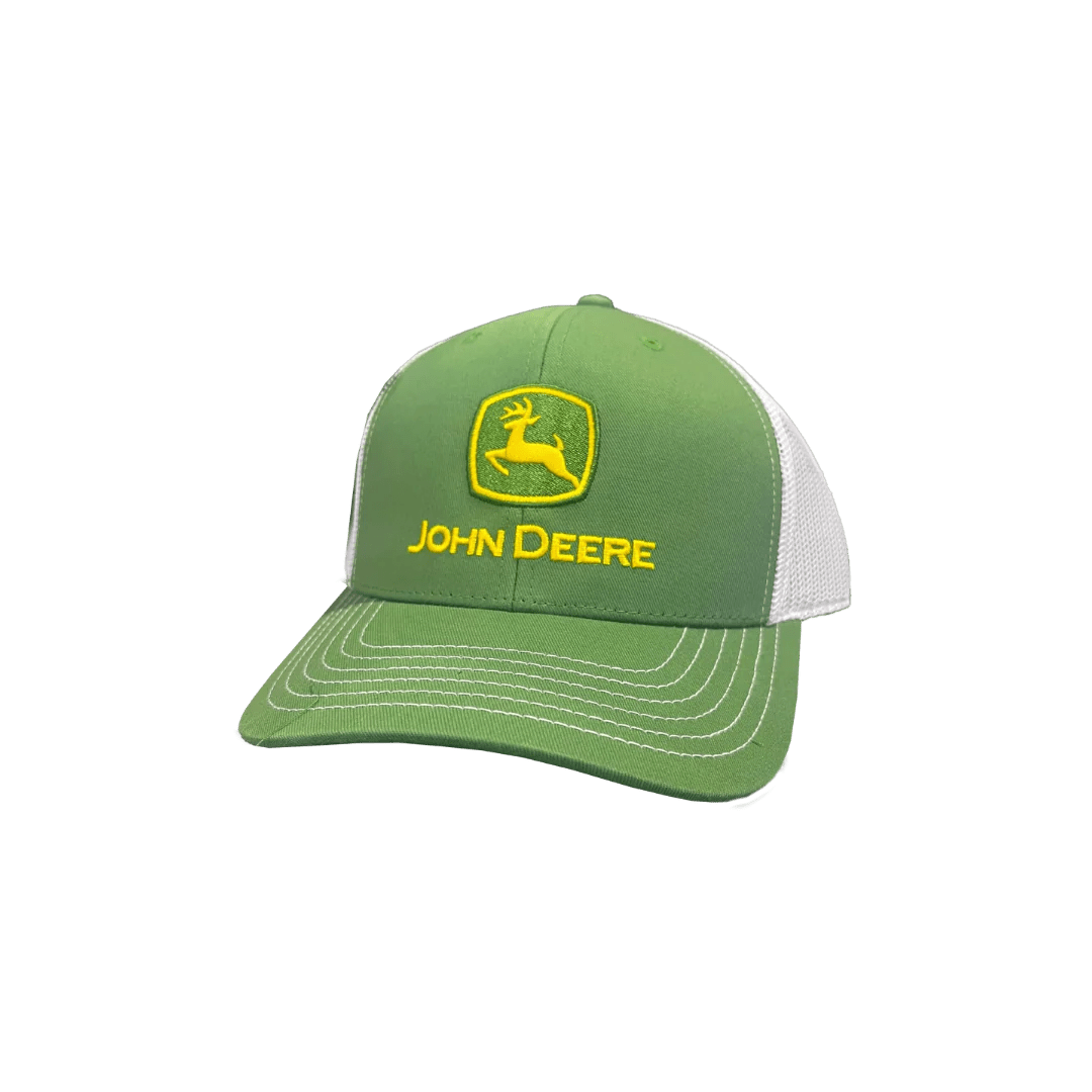 John Deere Men's Curled Green Cap w/ Classic Logo - John Deere