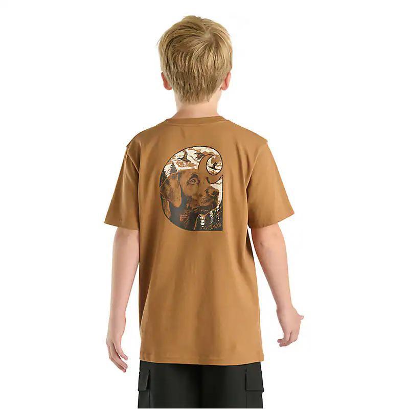 Carhartt Boy's Short Sleeve Pocket T-Shirt With Dog On Back