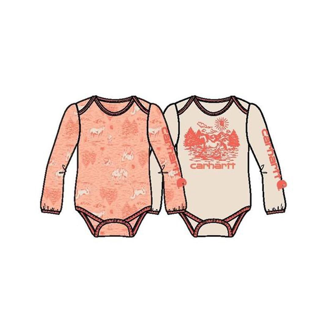 Carhartt Girl's Long Sleeve Farm Print Onesies 2PC Set weis-western-wear