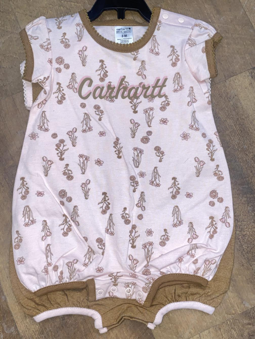 Carhartt Infant Girl's Short Sleeve Floral 2 Piece Romper