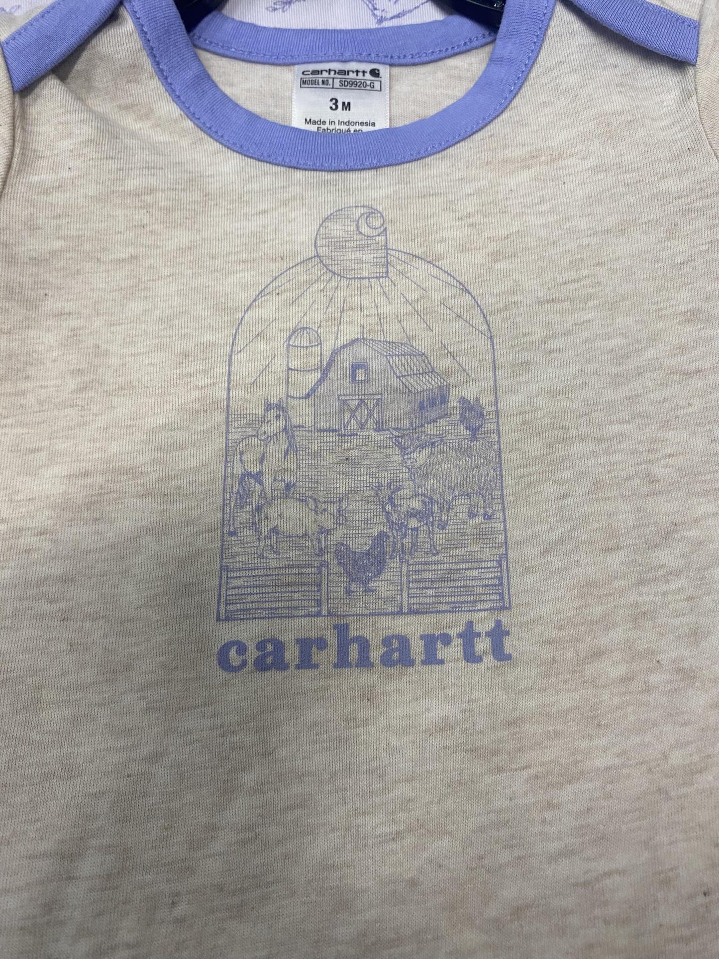 Carhartt Infant Short Sleeve Farm Print Onesie 2 Piece Set weis-western-wear