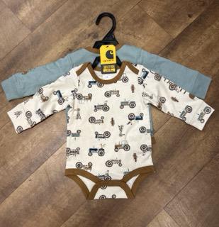 Carhartt Long Sleeve Tractor Bodysuit 2pc Set weis-western-wear