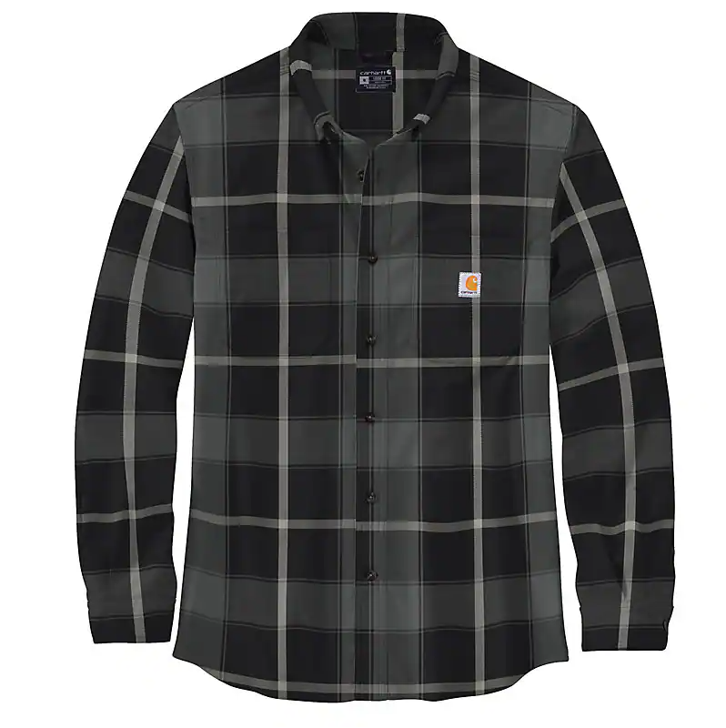 Carhartt Men's Rugged Flex Relaxed Fit Midweight Flannel Long Sleeve Plaid Shirt 106352