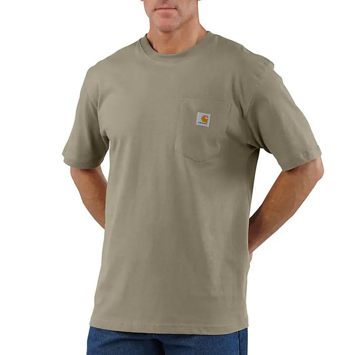 Carhartt Men's Shirt Loose Fit Heavyweight Short-Sleeve Pocket Desert