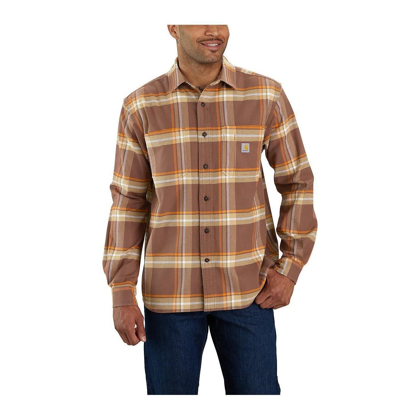 Carhartt Rugged Flex Relaxed Fit Midweight Flannel Long Sleeve Plaid Shirt