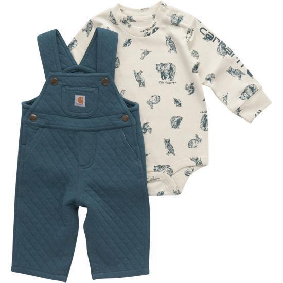 Carhartt Unisex Infant Long Sleeve Bodysuit And Quilted Jersey Overall Set - Carhartt