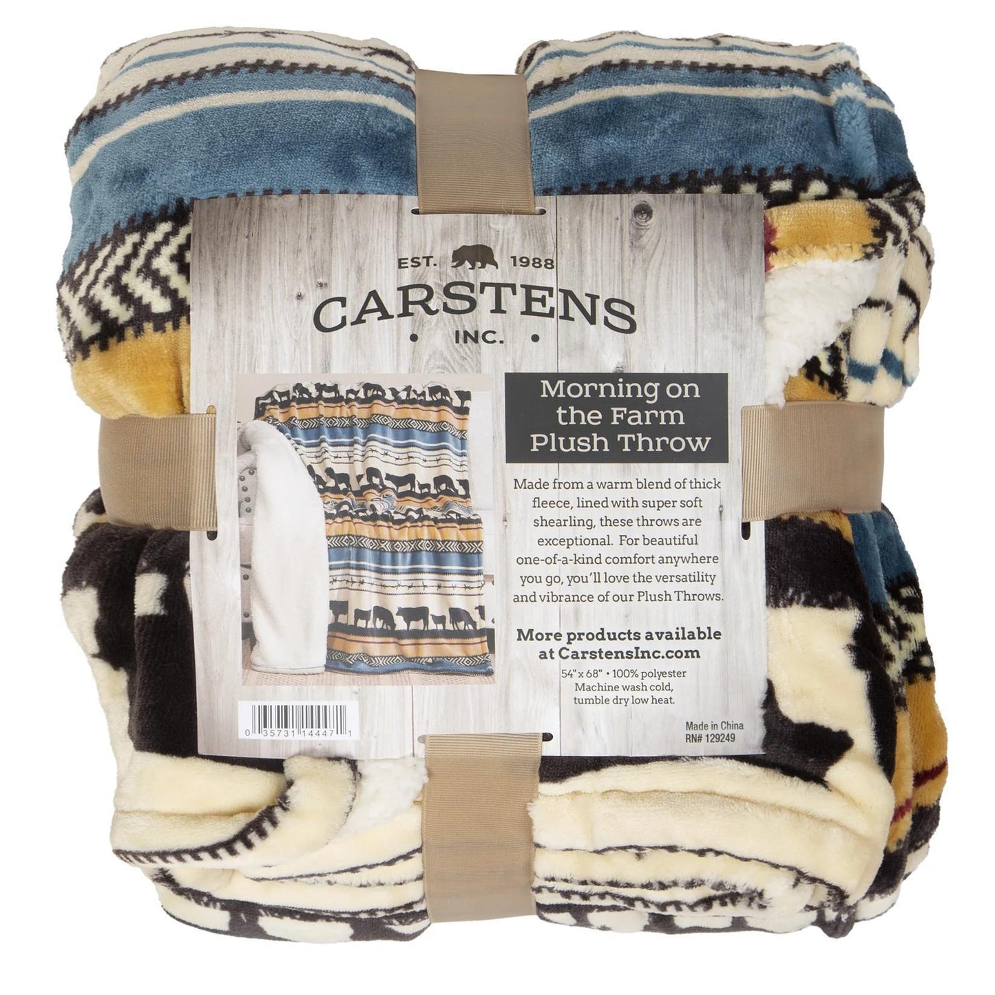 Carstens Morning On the Farm Plush Sherpa Throw Blanket weis-western-wear