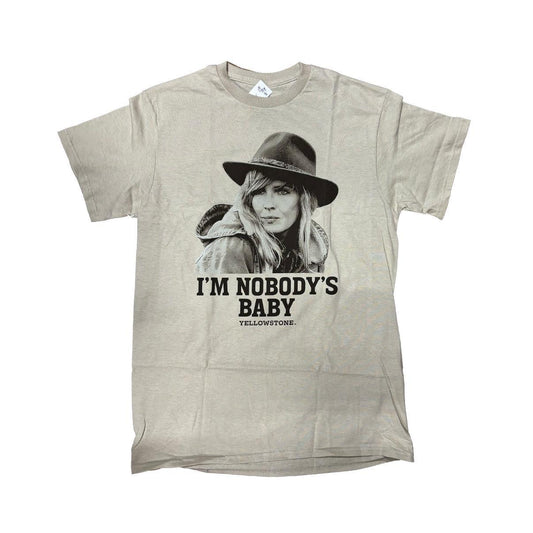 Changes Yellowstone Men's 'I'm Nobody's Baby' Natural Tan Short Sleeve T-Shirt 66-301-359