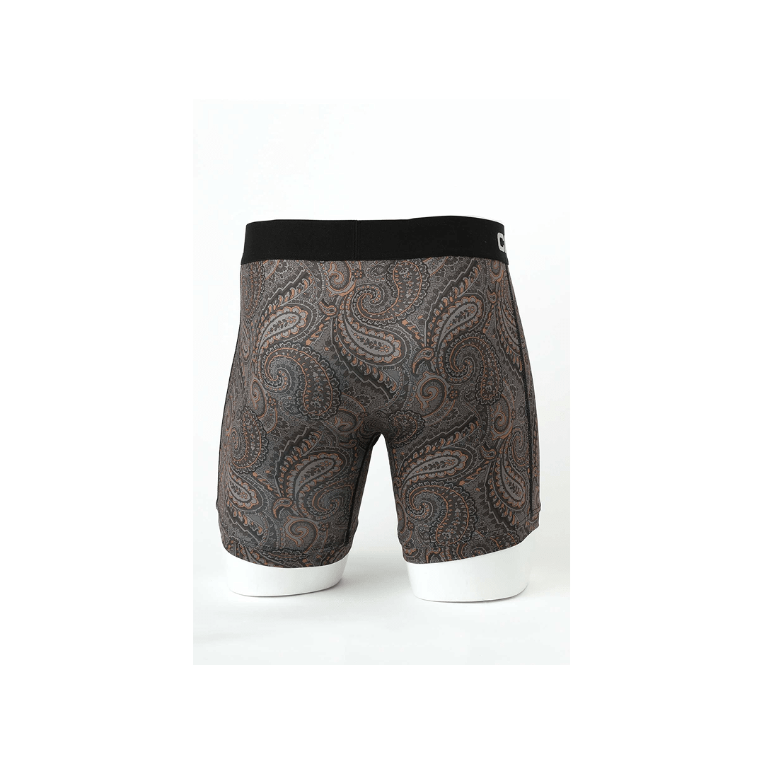 Cinch Men's 6” Paisley Boxer Brief 9/25 -Brn - Cinch
