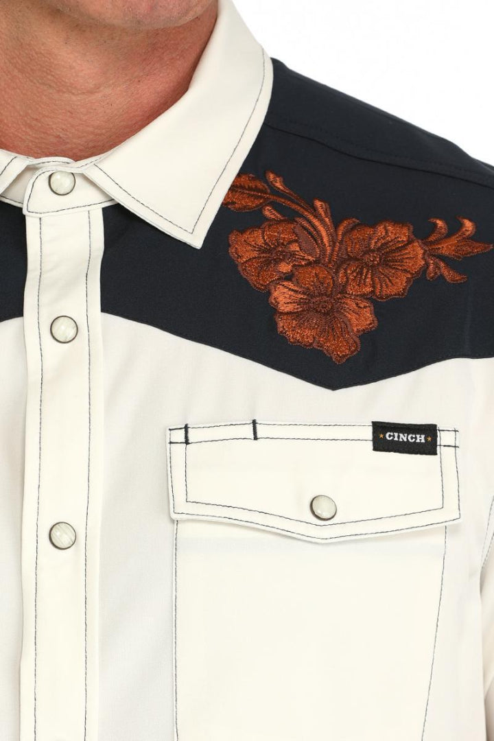 Cinch Men's ArenaFlex Tooled Camp Button Up Shirt